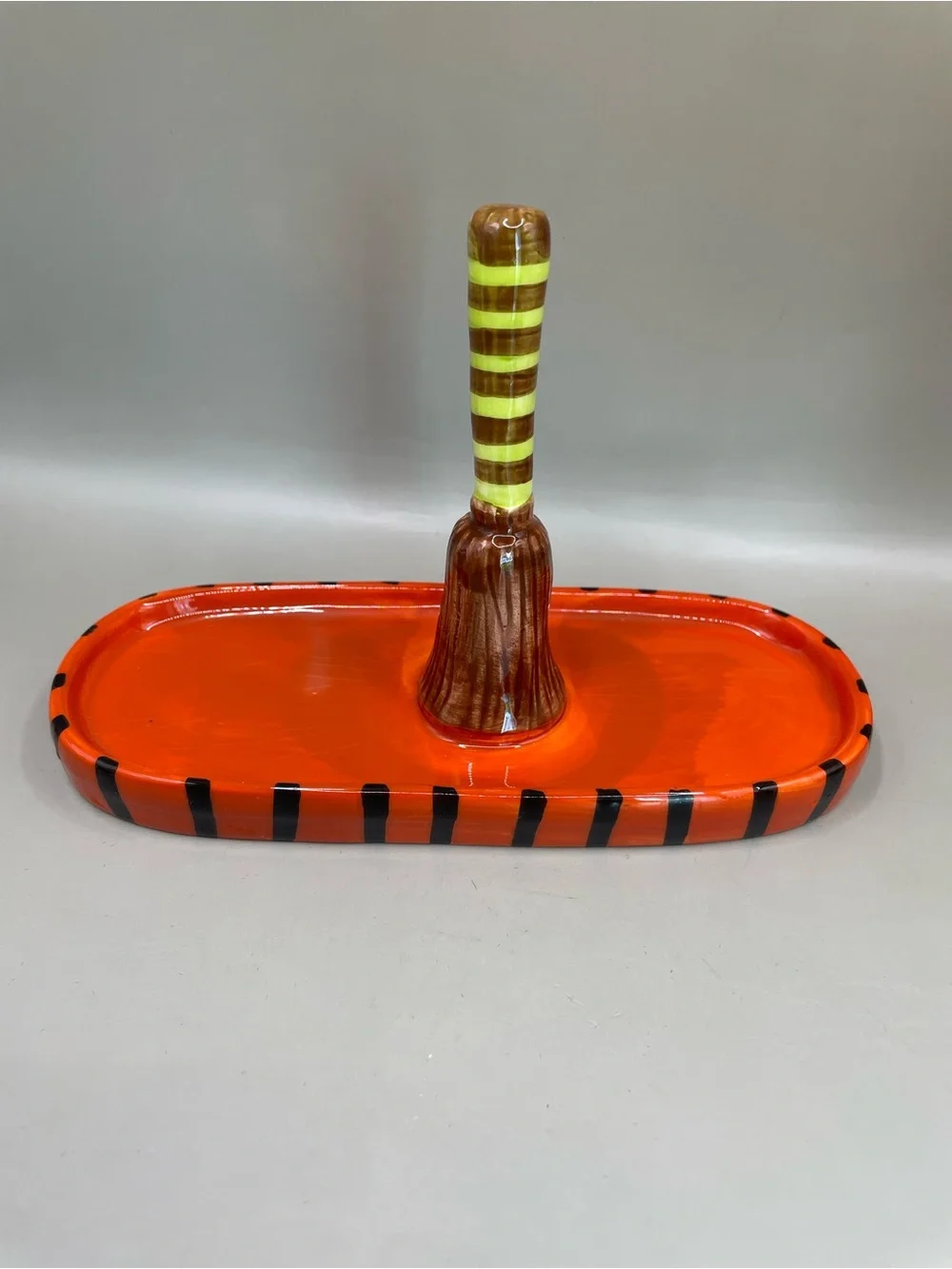 Pier 1 Imports READ Halloween WITCH Broom Salt and Pepper Shakers HOLDER ONLY!!